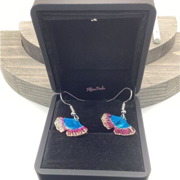 🌸Boho Ginkgo Leaf colorful Drop Earrings🌸 - Picture 3 of 13